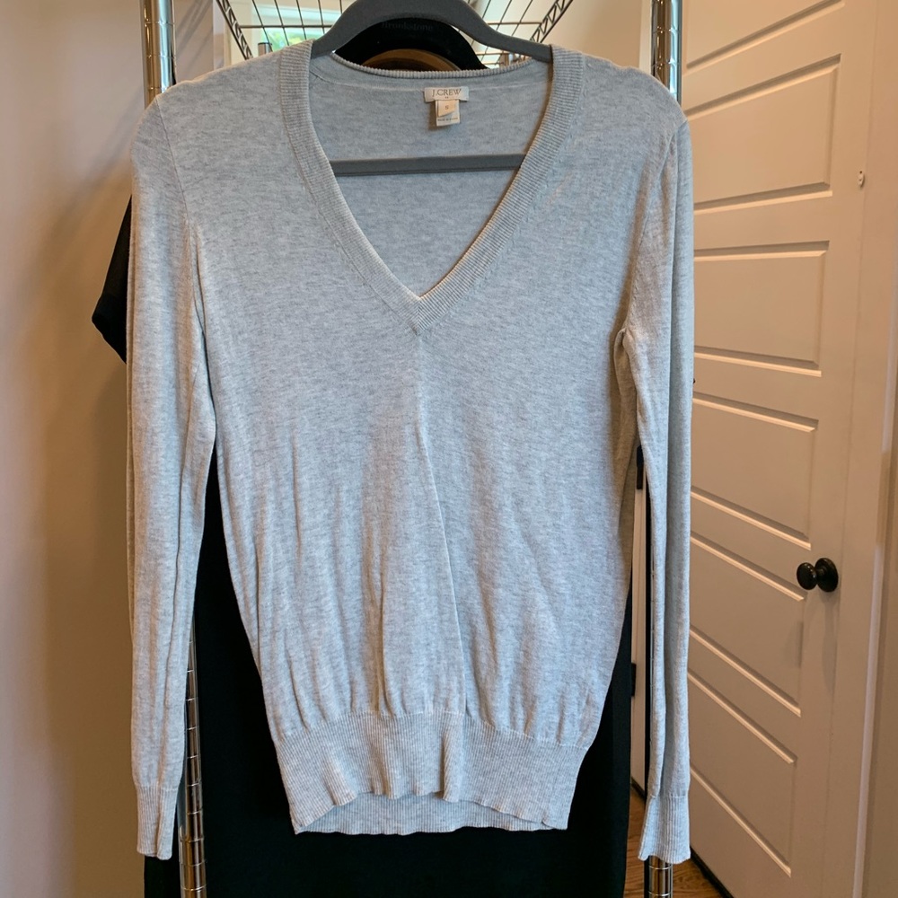 J Crew gray v-neck sweater
